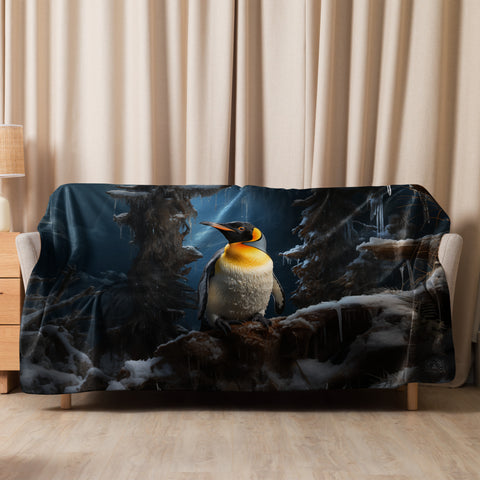 Emperor Penguin Spirit Animal Sherpa Blanket