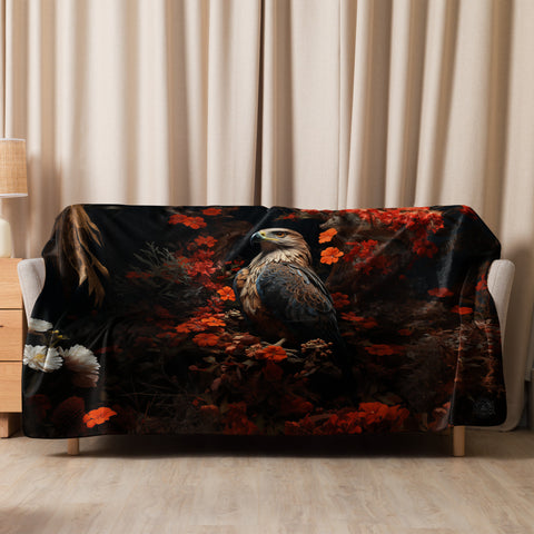 Falcon Spirit Animal Sherpa Blanket