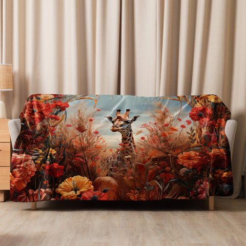 Giraffe Spirit Animal Sherpa Blanket