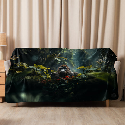 Gorilla Spirit Animal Sherpa Blanket
