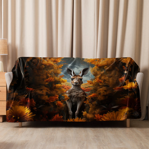 Kangaroo Spirit Animal Sherpa Blanket