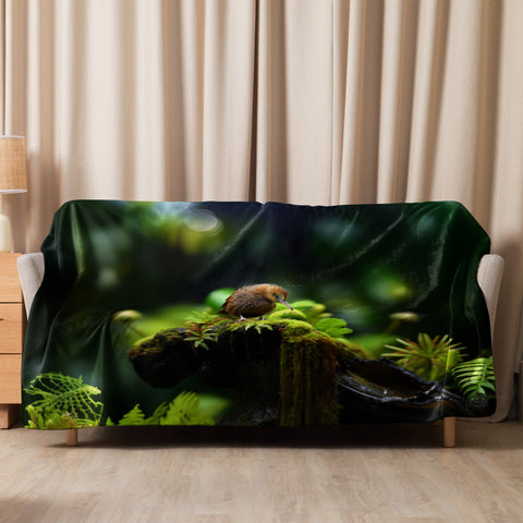 Kiwi Bird Spirit Animal Sherpa Blanket