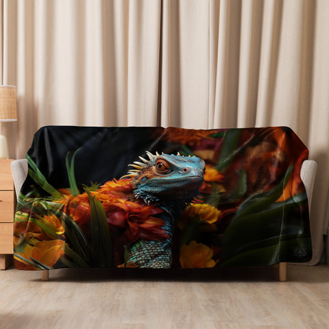 Lizard Spirit Animal Sherpa Blanket