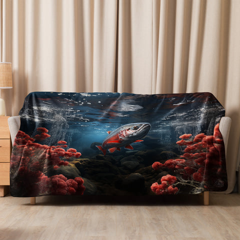 Salmon Spirit Animal Sherpa Blanket