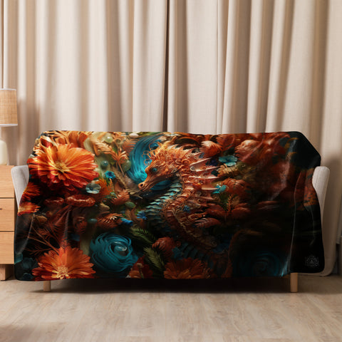 Seahorse Spirit Animal Sherpa blanket