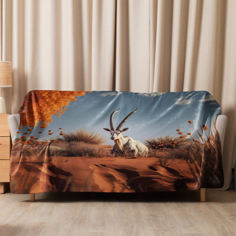 Arabian Oryx Spirit Animal Sherpa Blanket