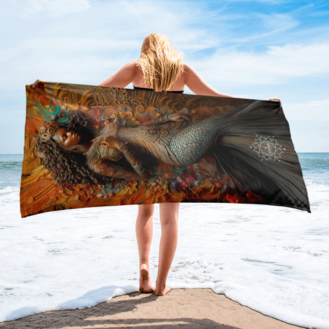 Mami Wata Goddess Lightweight Beach Towel