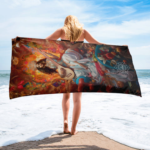 Saraswati Goddess Lightweight Beach Towel