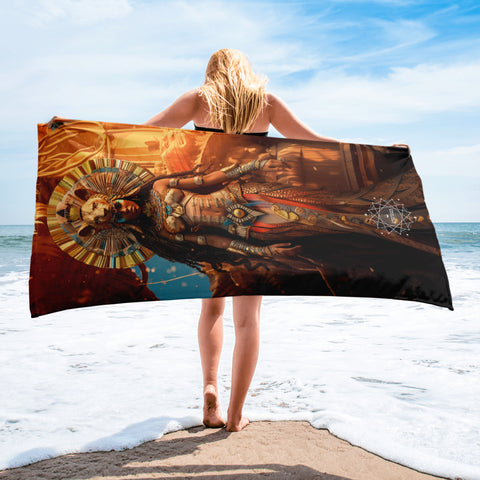 Sekhmet Goddess Lightweight Beach Towel