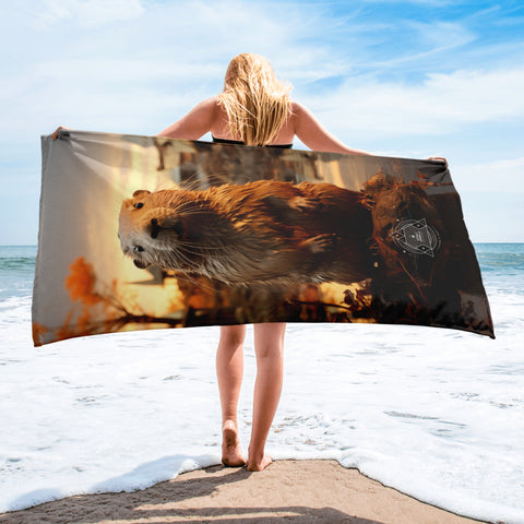 Beaver Spirit Animal Lightweight Beach Towel