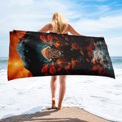 Buffalo Spirit Animal Lightweight Beach Towel