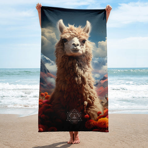 Llama Spirit Animal Lightweight Beach Towel