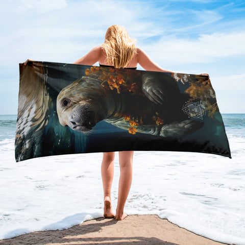 Manatee Spirit Animal Lightweight Beach Towel