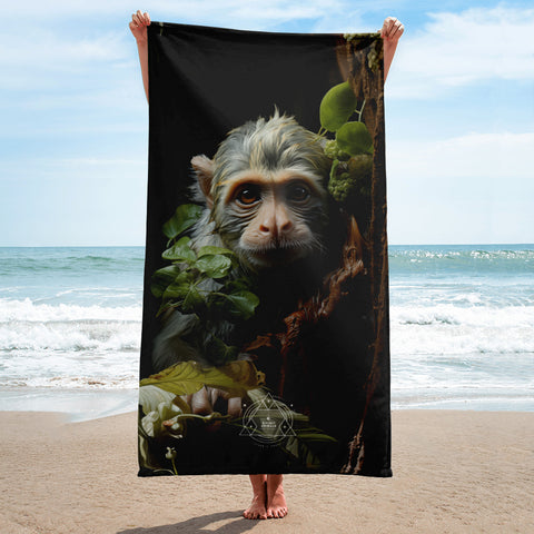 Monkey Spirit Animal Lightweight Beach Towel
