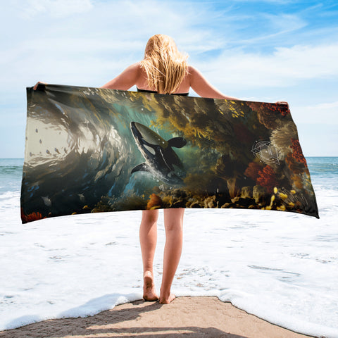 Orca Whale Spirit Animal Lightweight Beach Towel