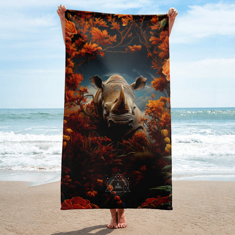 Rhinoceros Spirit Animal Lightweight Beach Towel