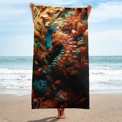 Seahorse Spirit Animal Lightweight Beach Towel
