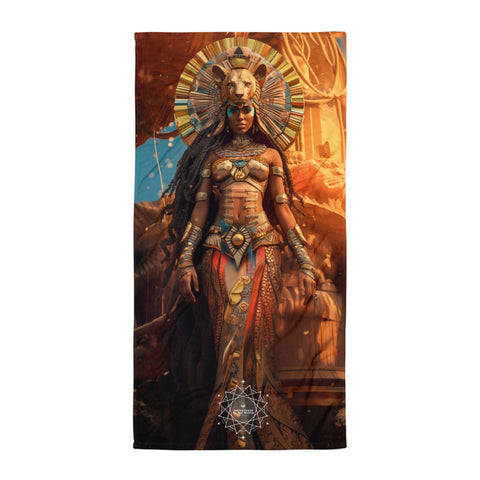 Sekhmet Goddess Lightweight Beach Towel