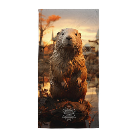 Beaver Spirit Animal Lightweight Beach Towel