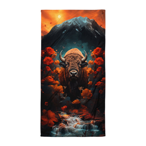 Buffalo Spirit Animal Lightweight Beach Towel