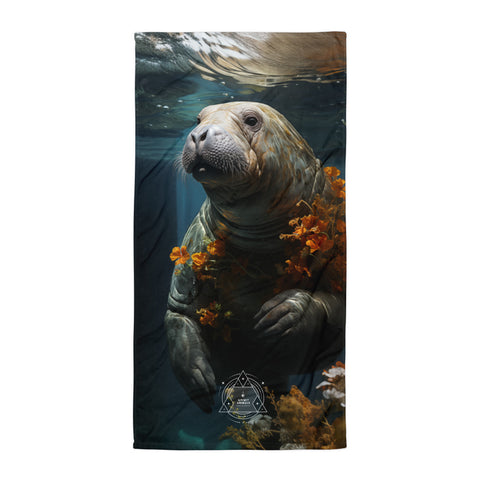 Manatee Spirit Animal Lightweight Beach Towel