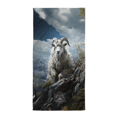 Mountain Goat Spirit Animal Lightweight Beach Towel