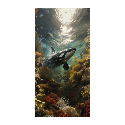 Orca Whale Spirit Animal Lightweight Beach Towel