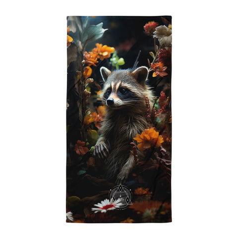 Raccoon Spirit Animal Lightweight Beach Towel