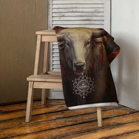 White Buffalo Calf Woman Goddess Lightweight Beach Towel