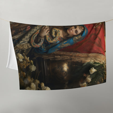 Sahmeran Goddess Throw Blanket