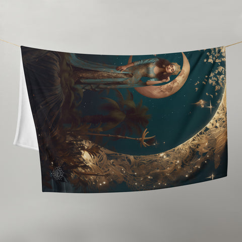 Tanit Goddess Throw Blanket
