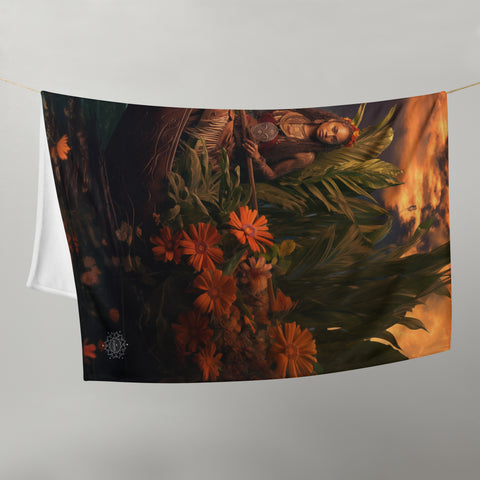 Wairaka Goddess Throw Blanket