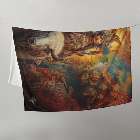 White Buffalo Calf Woman Goddess Throw Blanket