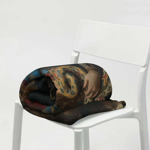 Sahmeran Goddess Throw Blanket