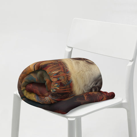 White Buffalo Calf Woman Goddess Throw Blanket