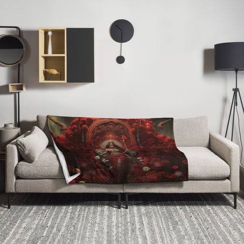 Durga Goddess Throw Blanket