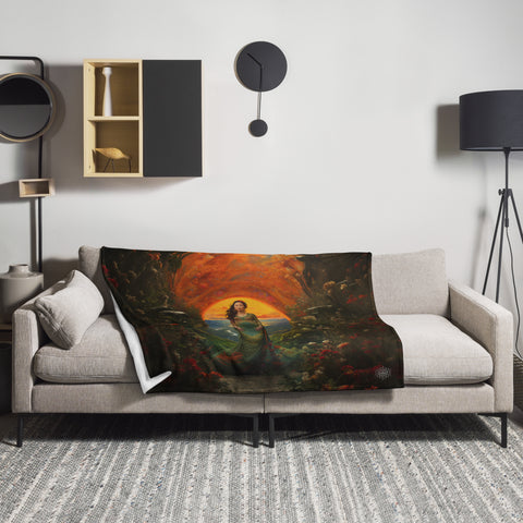 Mau Thuong Ngan Goddess Throw Blanket