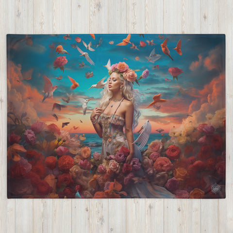 Aphrodite Goddess Throw Blanket
