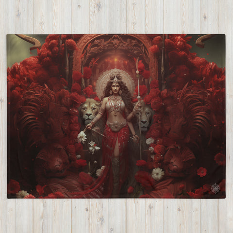 Durga Goddess Throw Blanket