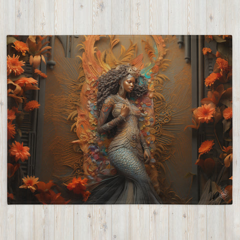 Mami Wata Goddess Throw Blanket