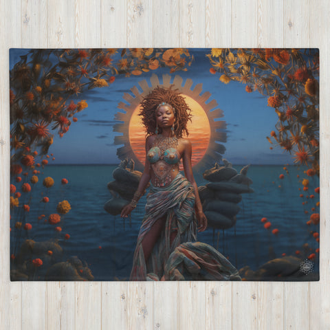 Mawu Goddess Throw Blanket
