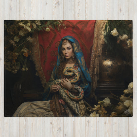 Sahmeran Goddess Throw Blanket
