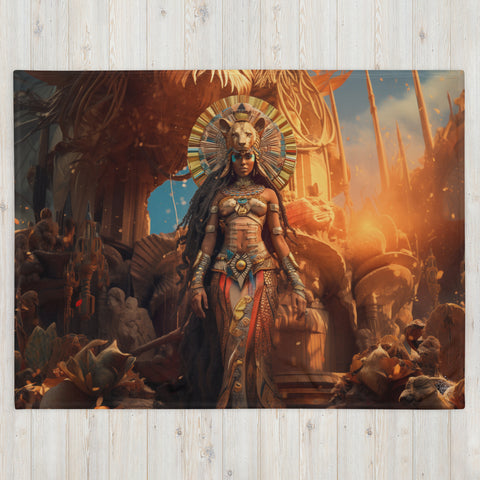 Sekhmet Goddess Throw Blanket