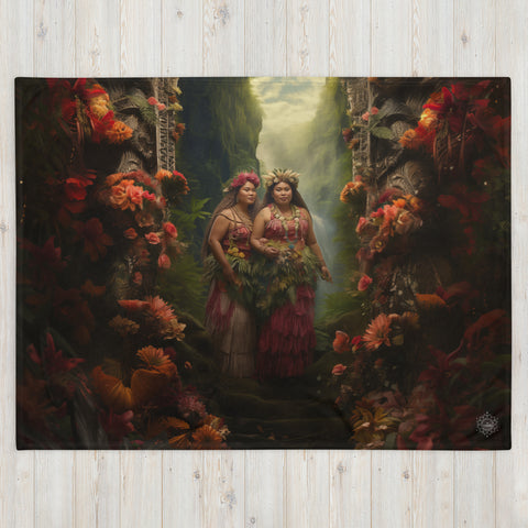 Taema & Tilafaiga Goddesses Throw Blanket