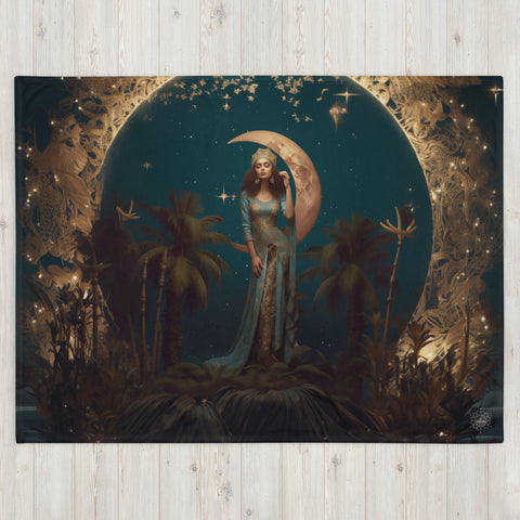 Tanit Goddess Throw Blanket
