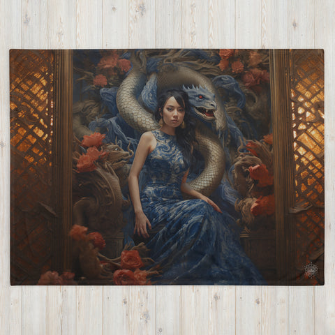 Tiamat Goddess Throw Blanket