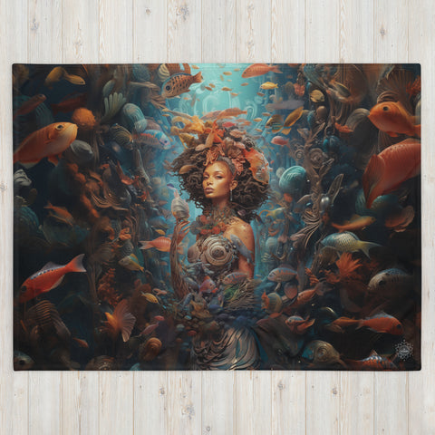 Yemoja Goddess Throw Blanket