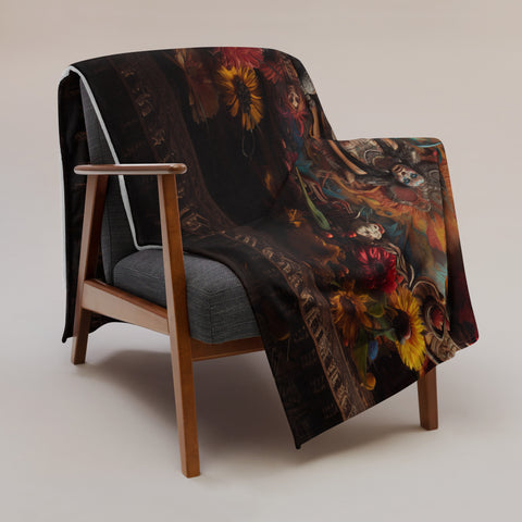 Coatlicue Goddess Throw Blanket