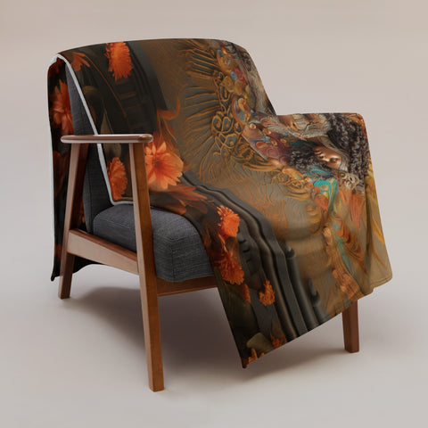 Mami Wata Goddess Throw Blanket