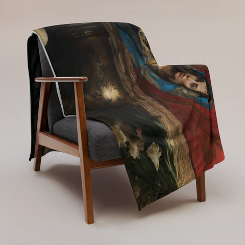 Sahmeran Goddess Throw Blanket